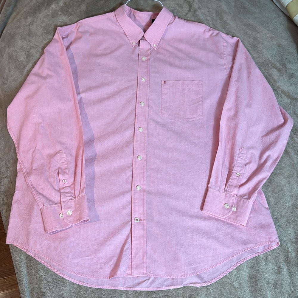 Izod Men's Pink Button-Down Shirt 2XLTall